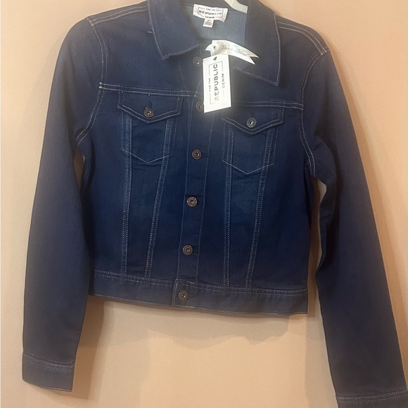For The Republic Jackets & Blazers - For The Republic Dark Blue Jean Jacket